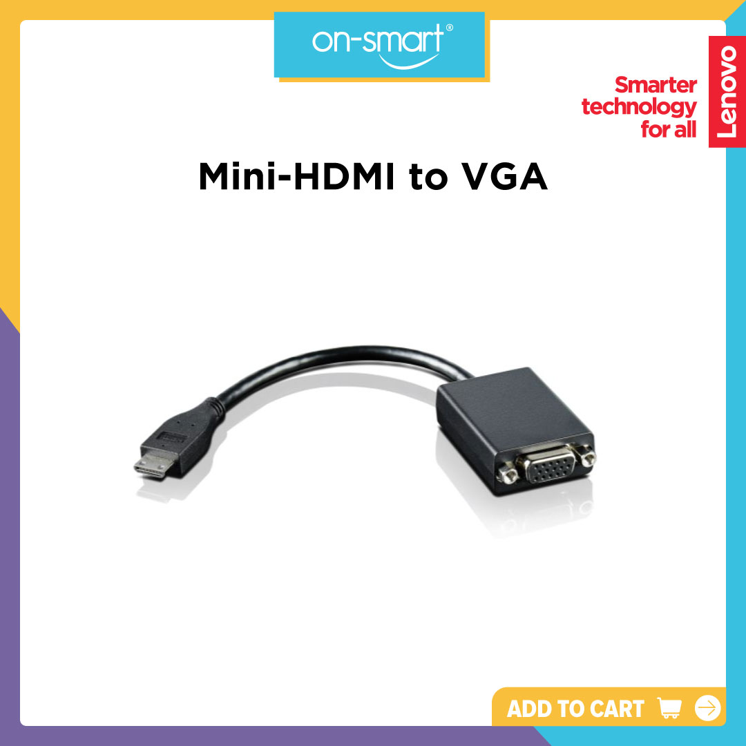 Lenovo ThinkPad Mini-HDMI to VGA Monitor Adapter