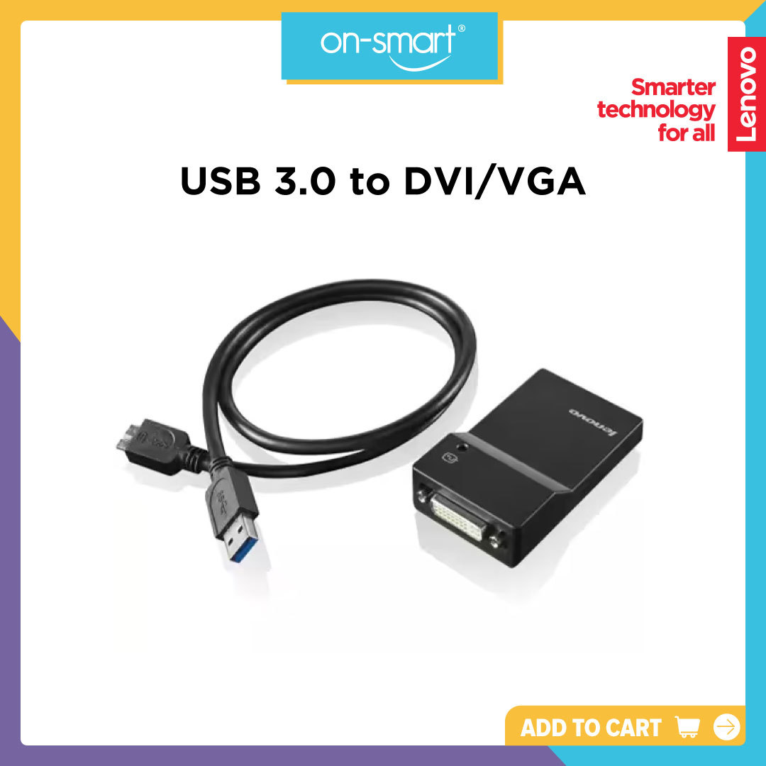 Lenovo USB 3.0 to DVI/VGA Monitor Adapter OnSmart