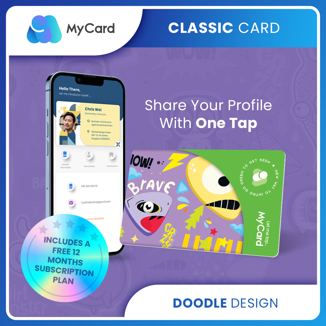Classic MyCard Green Doodle - OnSmart
