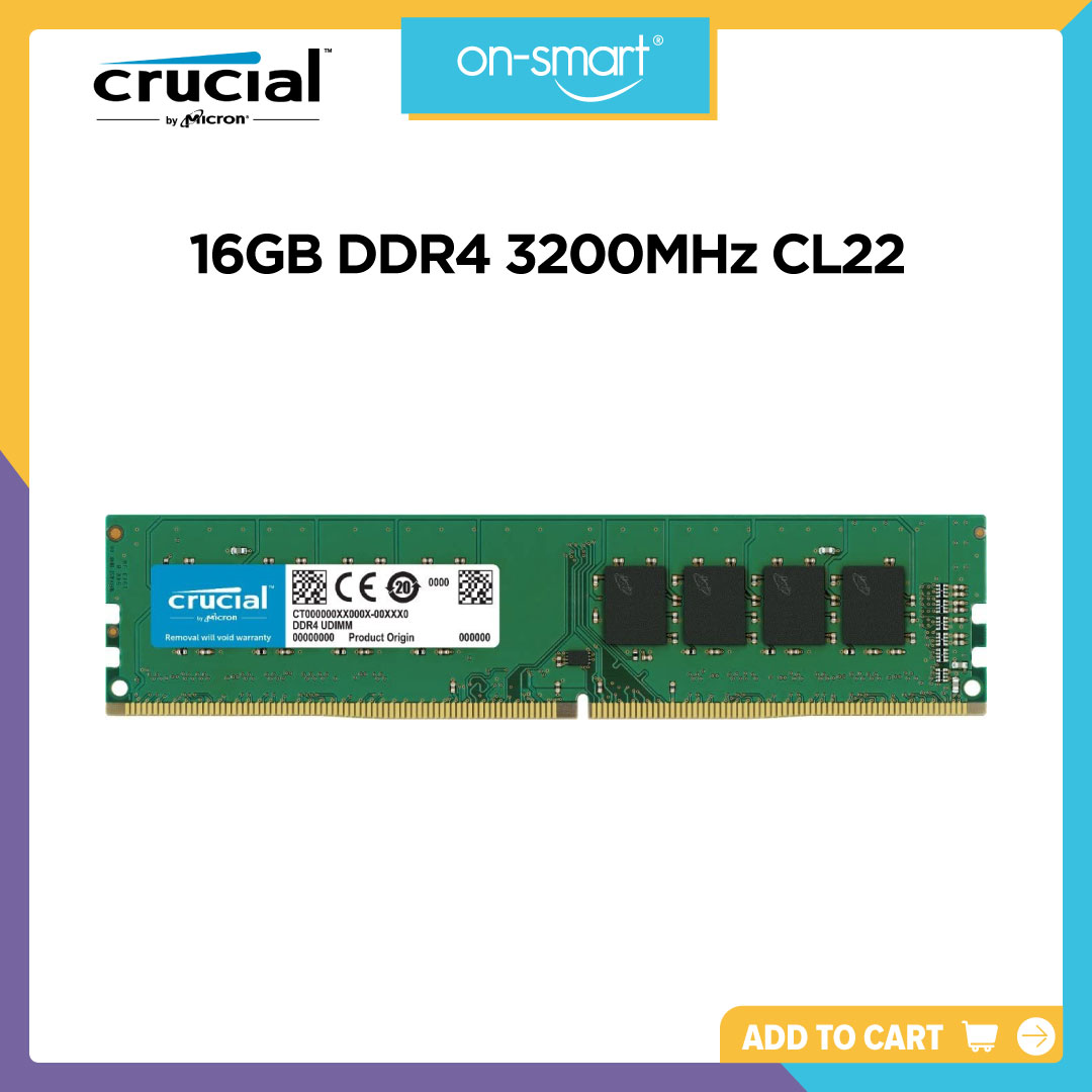 Crucial 16GB DDR4 3200MHz CL22 CT16G4DFD832A - OnSmart