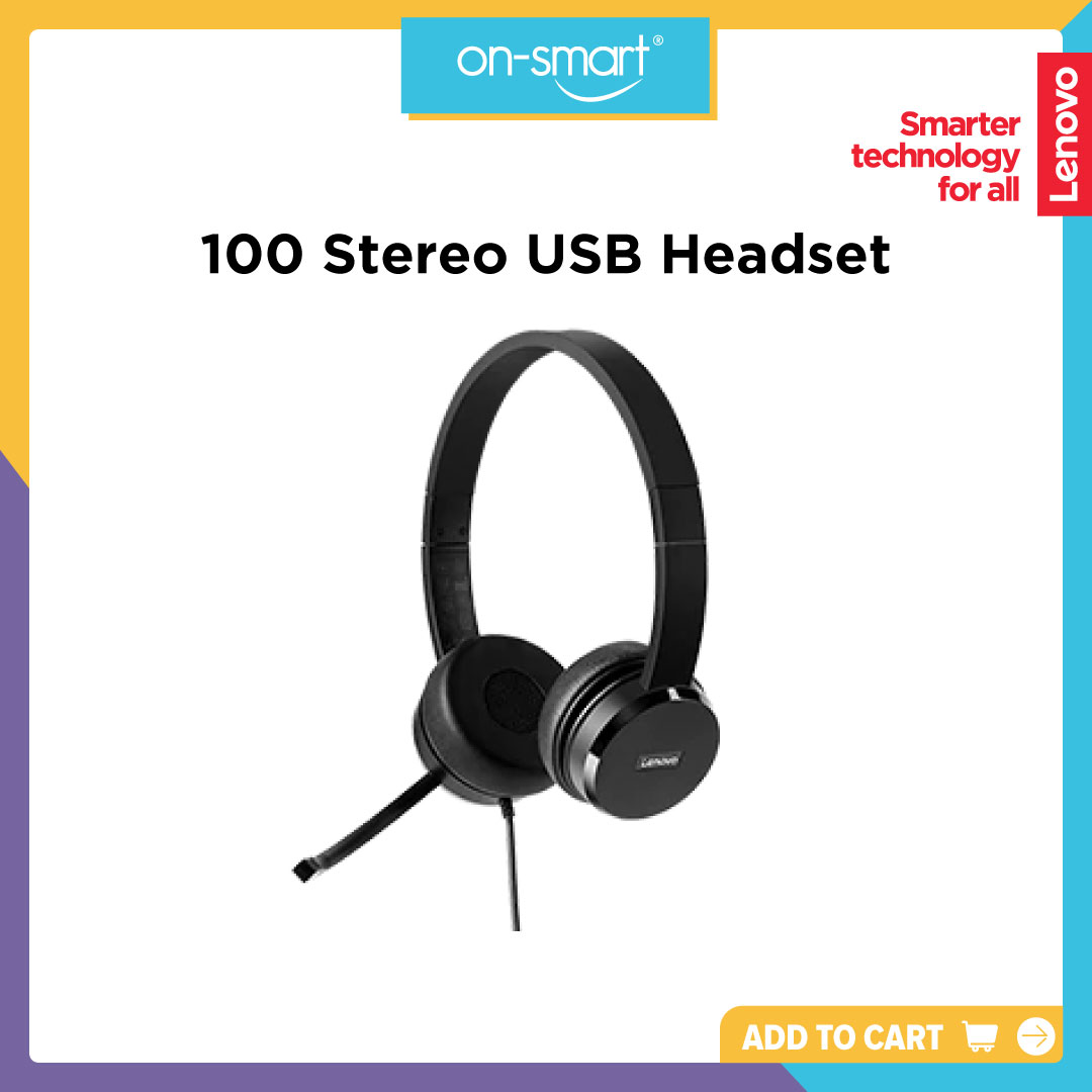 Lenovo 100 Stereo USB Headset - OnSmart