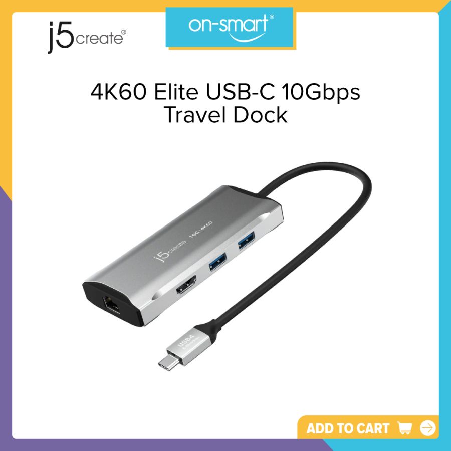 j5Create 4K60 Elite USB-C 10Gbps Travel Dock - OnSmart
