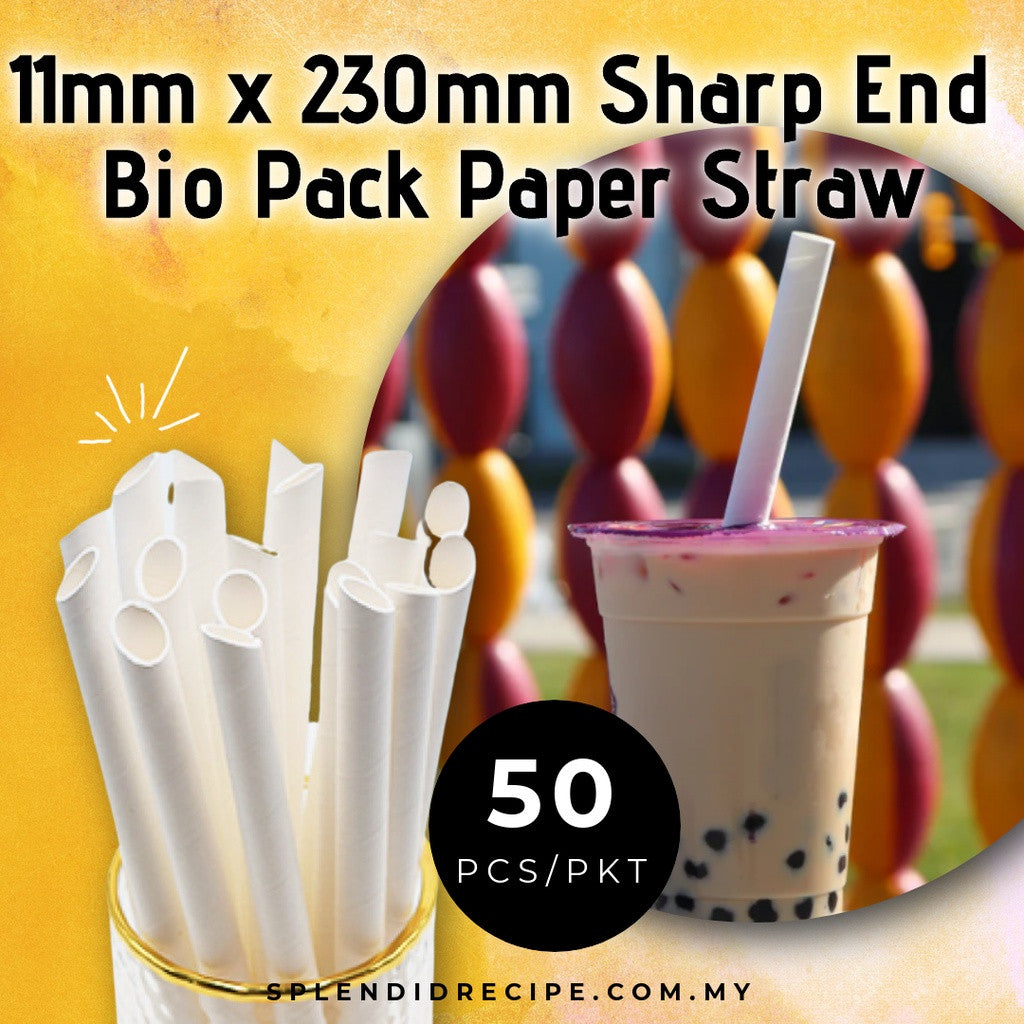 11mm x 230mm Sharp End Bio Pack Paper Straw (50 pcs)