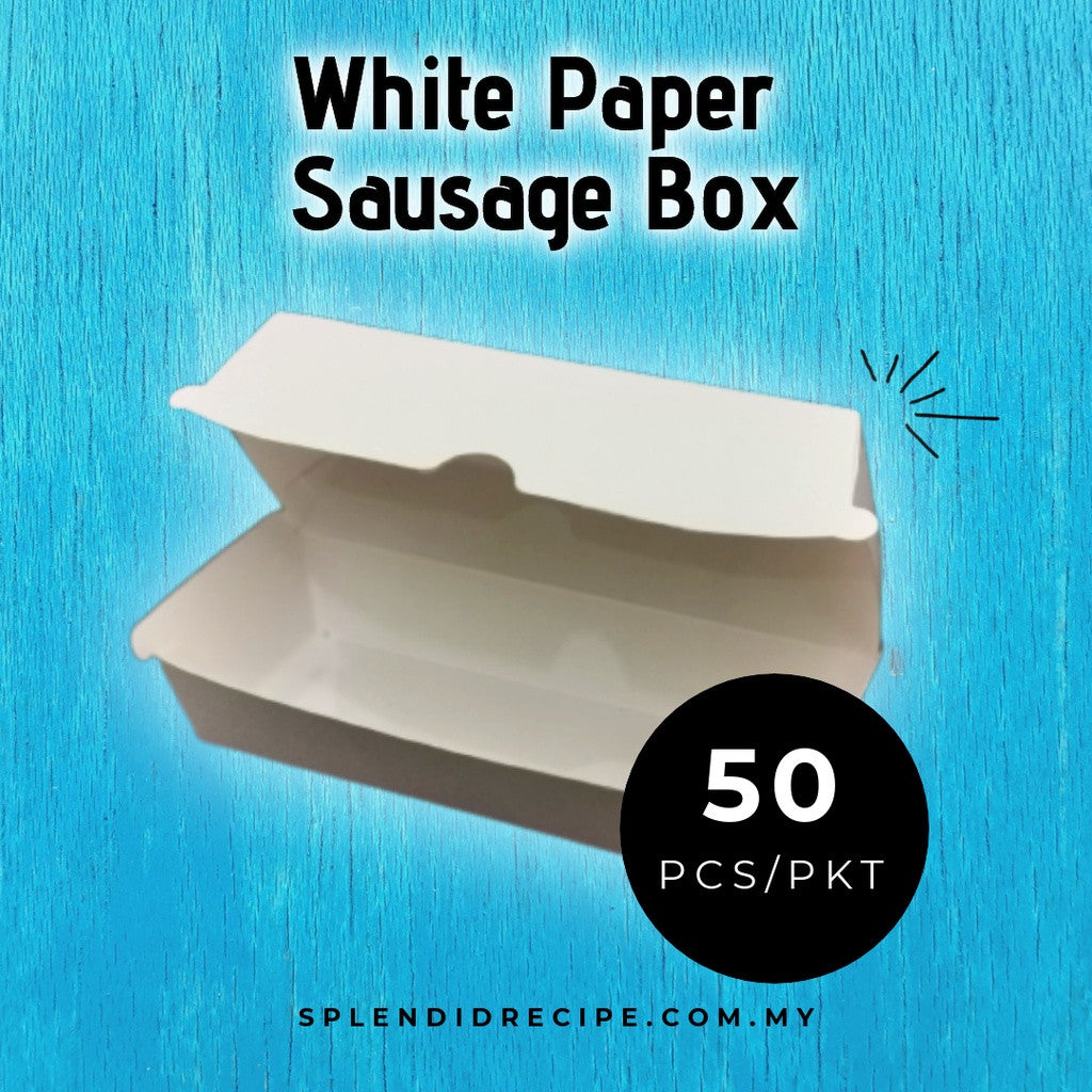 White Paper Sausage Box (50 pcs)
