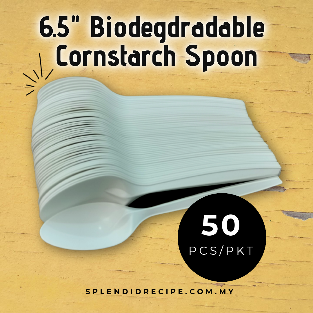 6.5" Biodegradable Cornstarch Spoon / Fork (50 pcs)