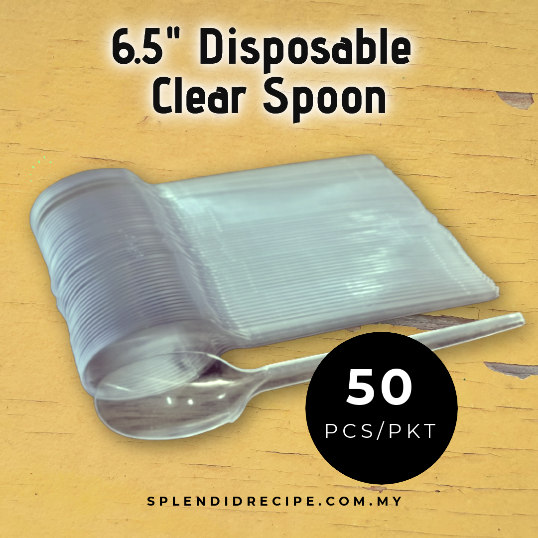 6.5" Disposable Clear Spoon / Fork / Knife (50 pcs)
