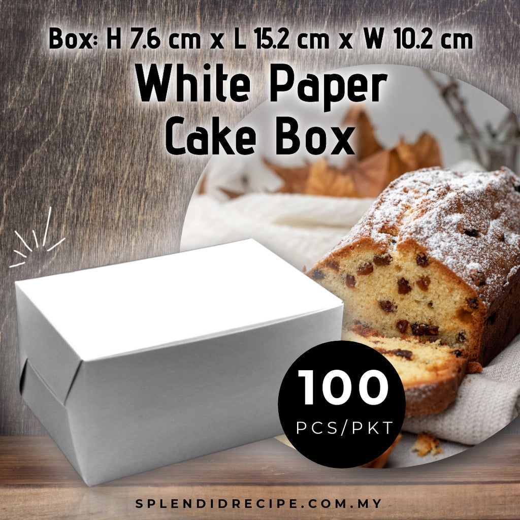 4x6x3 White Paper Cake Box (100 pcs/pkt)