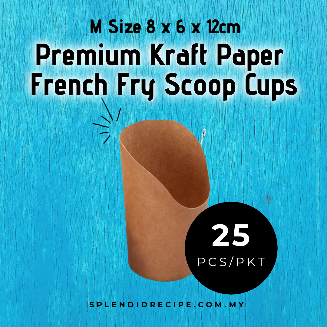 Premium Kraft Paper French Fry Scoop Cups (25 pcs)