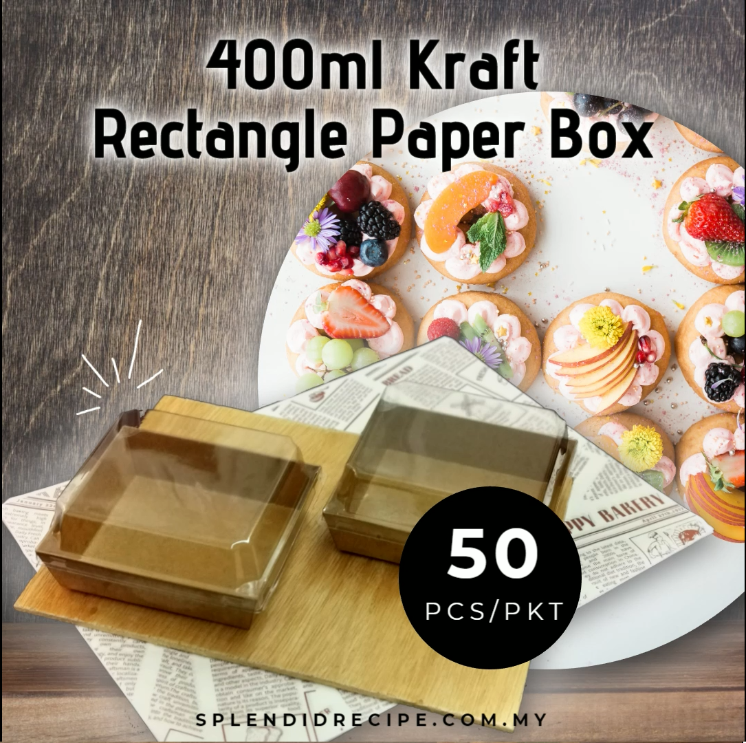 Premium Quality 400ml Square White / Kraft Paper Box (50 pcs)