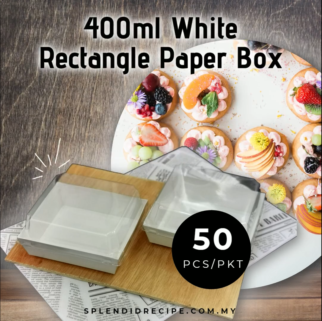 Premium Quality 400ml Square White / Kraft Paper Box (50 pcs)