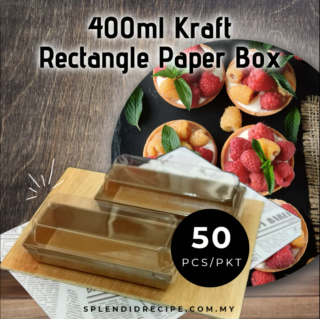 Premium Quality 400ml Rectangle White / Kraft Paper Box (50 pcs)