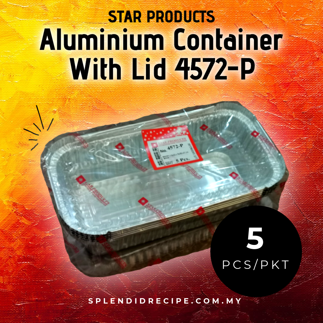 700ml Aluminium Container With Lid | 4572-P (5 pcs)