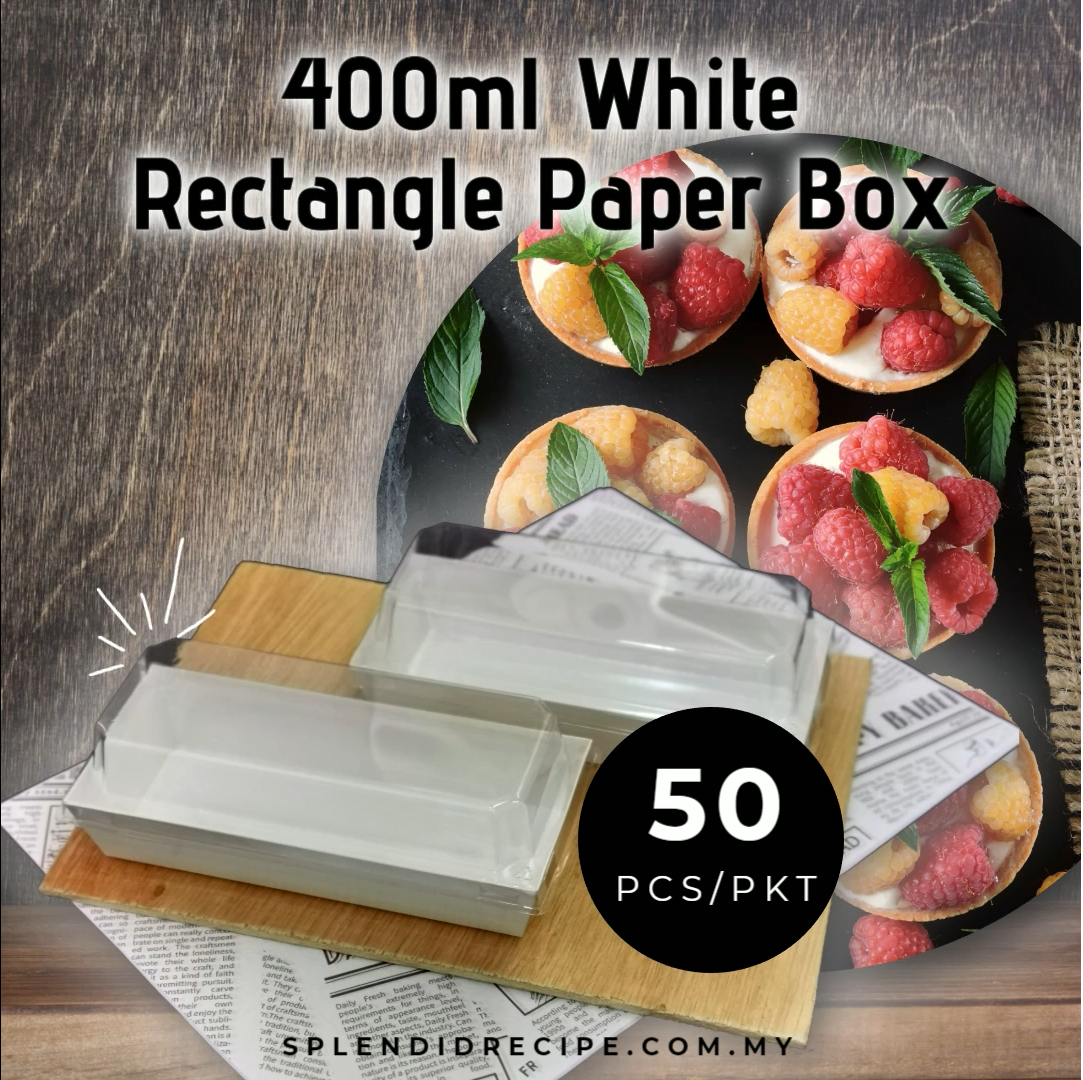 Premium Quality 400ml Rectangle White / Kraft Paper Box (50 pcs)