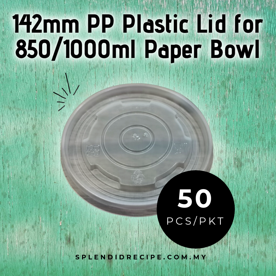142mm PP Plastic Lid for 850ml / 1000ml Paper Bowl (50 pcs)