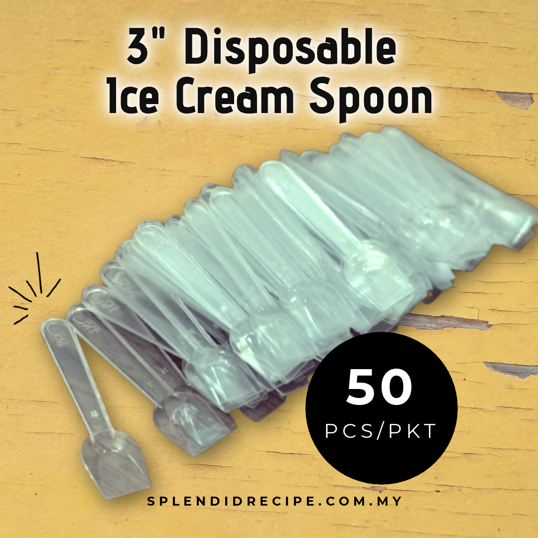 3" Disposable Ice Cream Spoon | Clear (100 pcs)