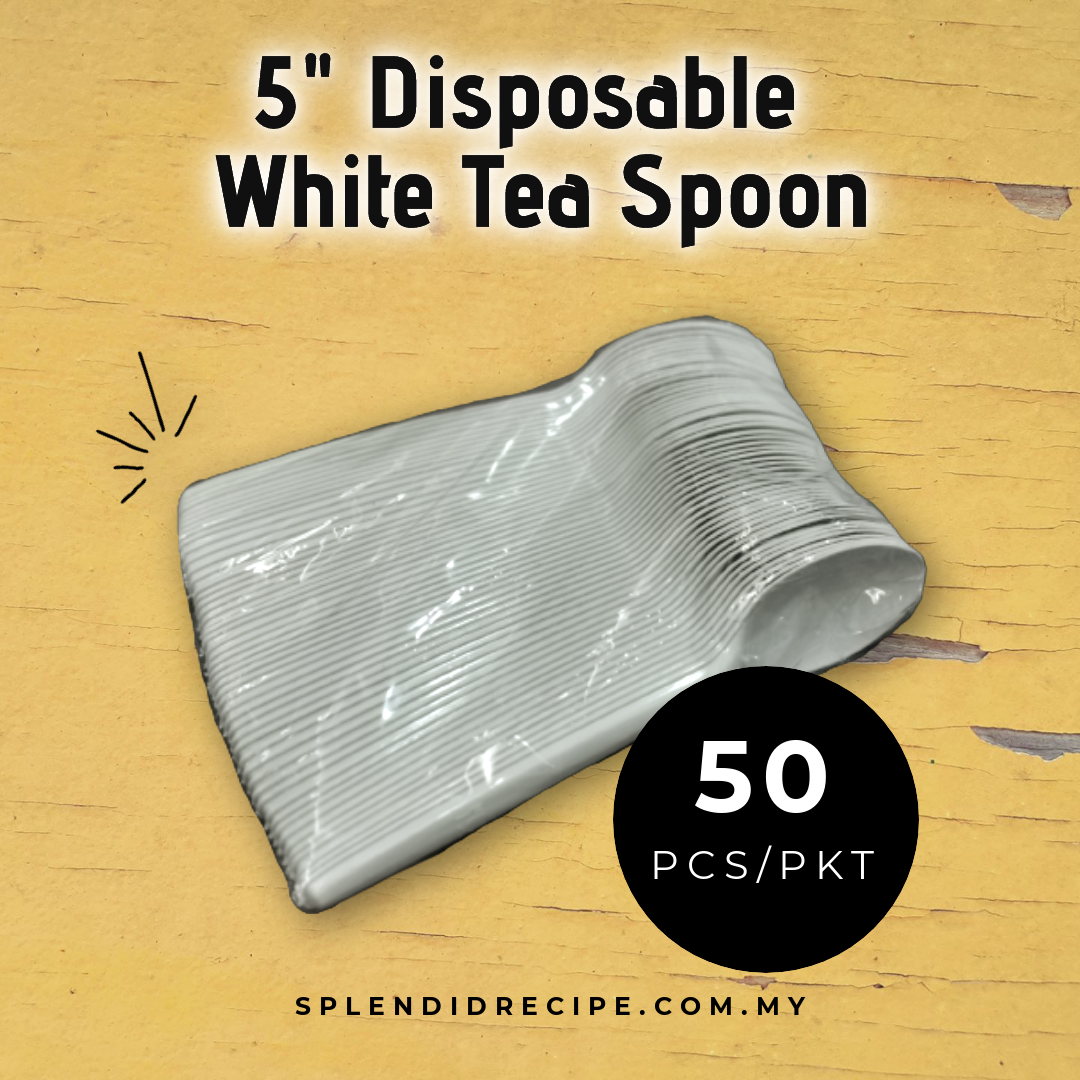 5" Disposable Tea Spoon | White (50 pcs)