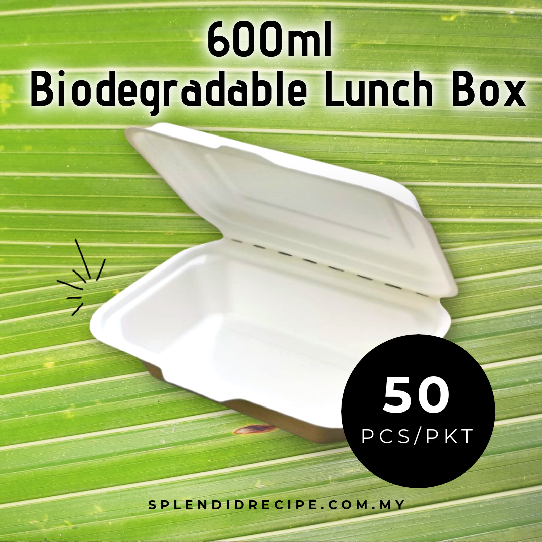 600ml Biodegradable Lunch Box (50 pcs)