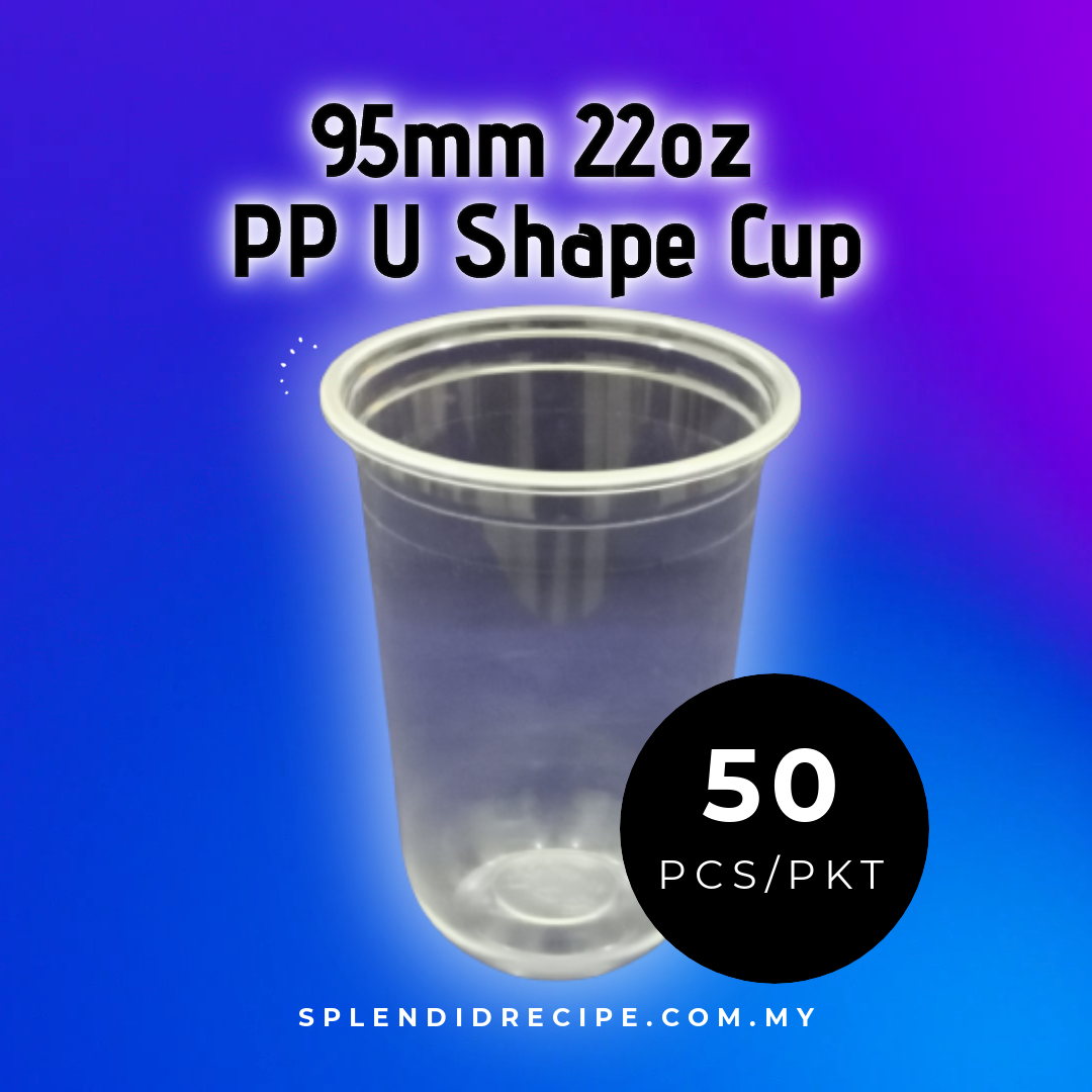 95mm PP U Cup 16oz/22oz (50pcs)/ BOBA TEA CUP/ BUBBLE TEA CUP