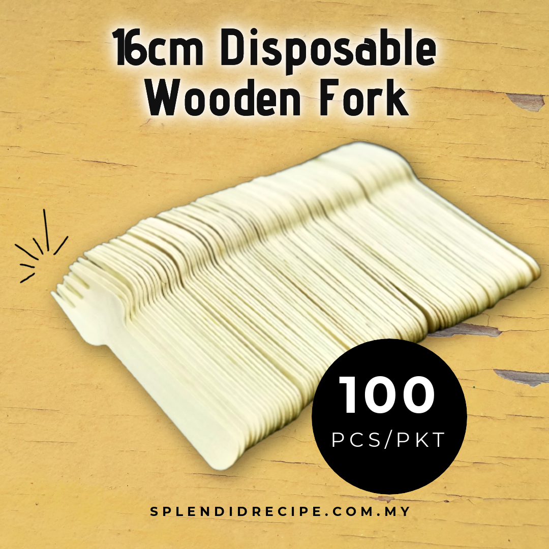 16cm Disposable Wooden Spoon / Fork / Knife (100pcs)
