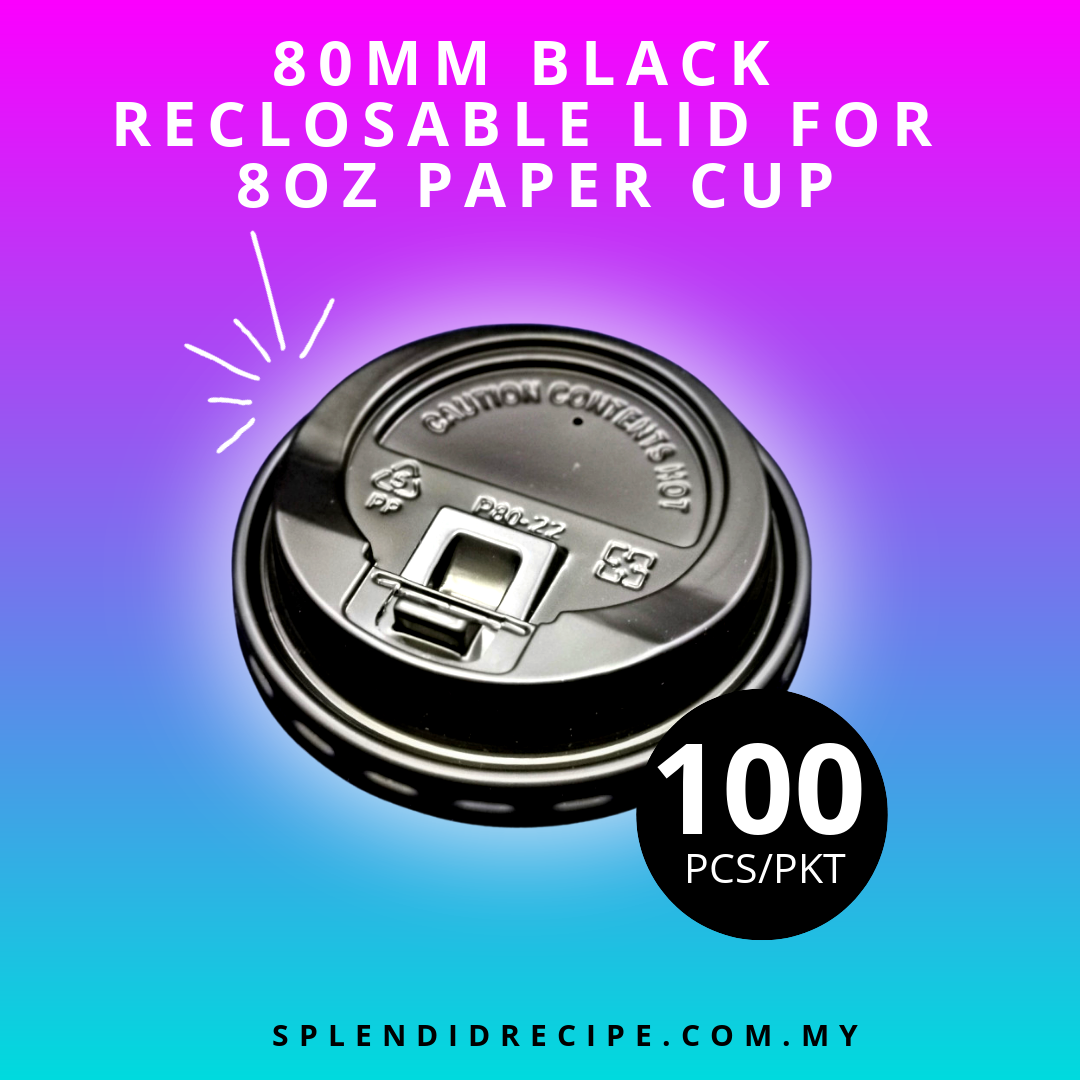 80mm Reclosable Lids for 8oz Double Wall Paper Cup