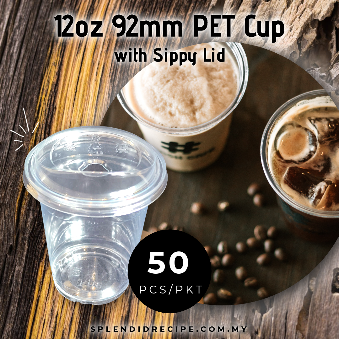 92mm PET Cup with Sippy PET Lid (50 pcs)