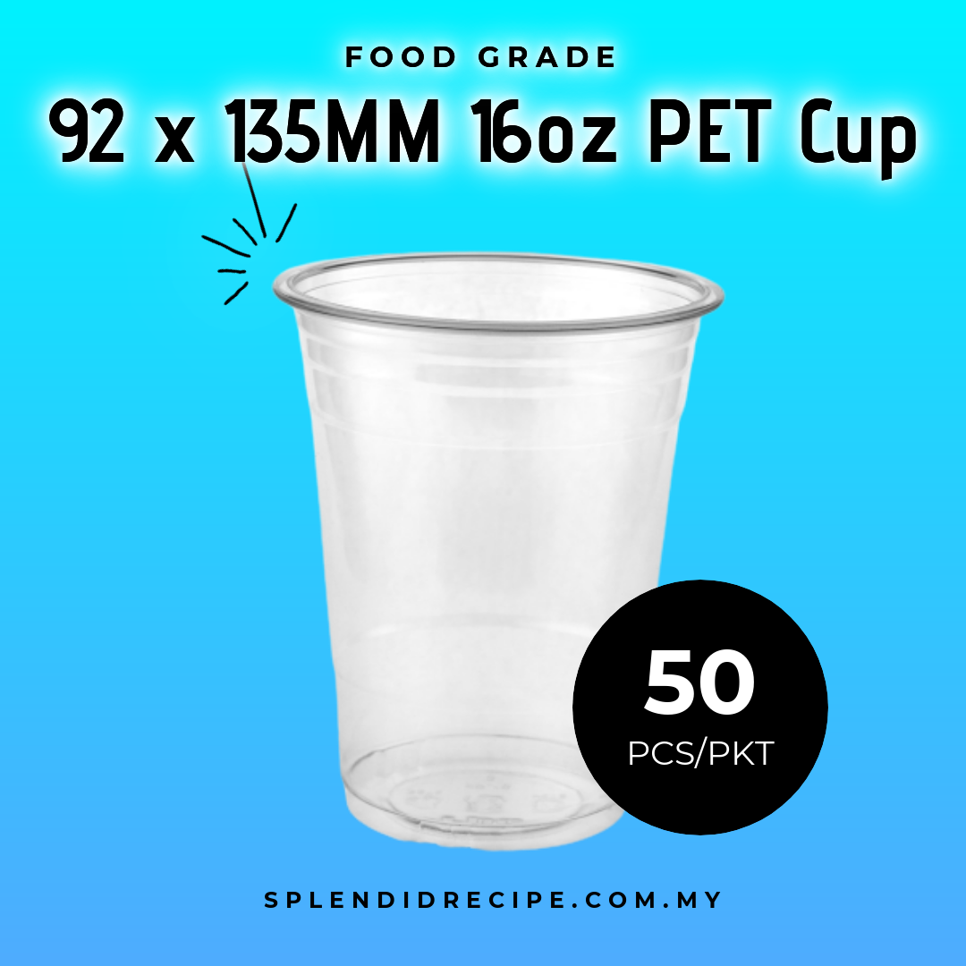 92mm 9oz/12oz/16oz PET Cup (50 pcs)
