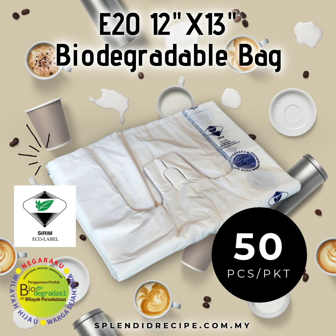 12"x13" Biodegradable Bag | E20 (50 pcs + -)