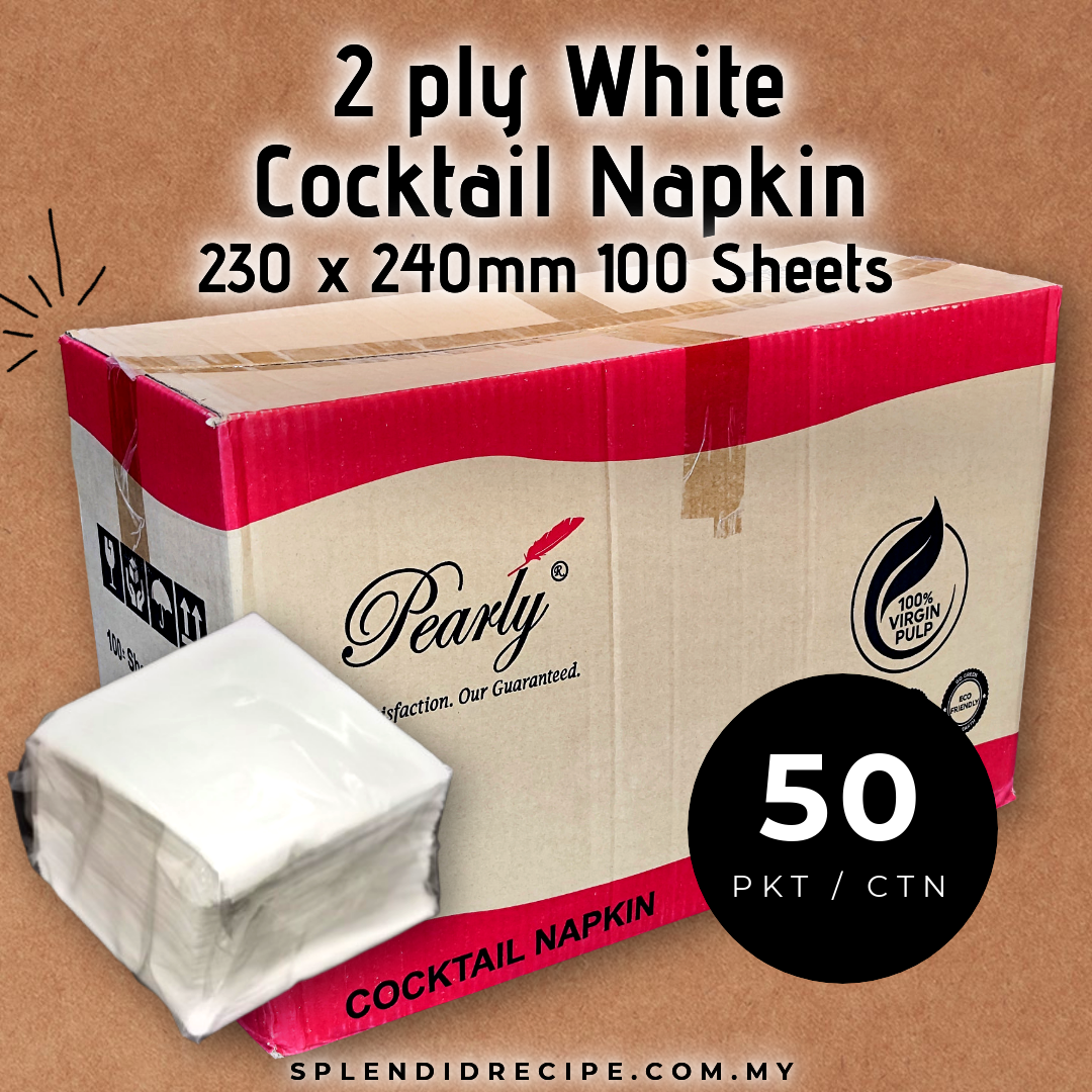 2 ply Cocktail Napkin Virgin Pure Pulp Brown / White (1 ctn)