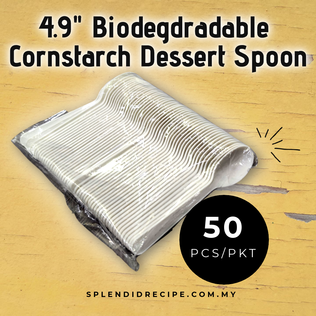4.9" Biodegradable Cornstarch Dessert Spoon (50 pcs)