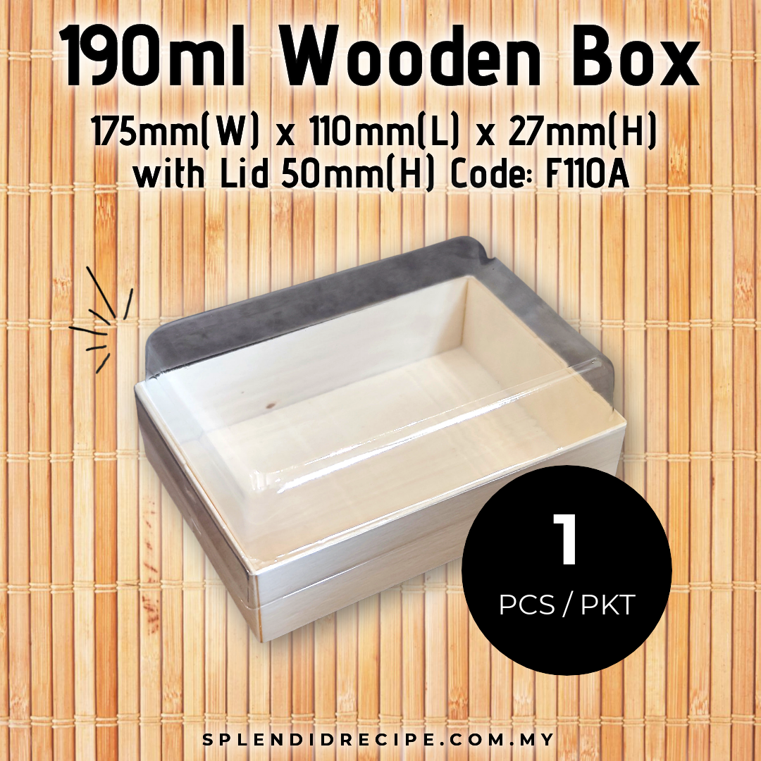 190ml Wooden Box with Inner & Lid | F110A (1 pc)