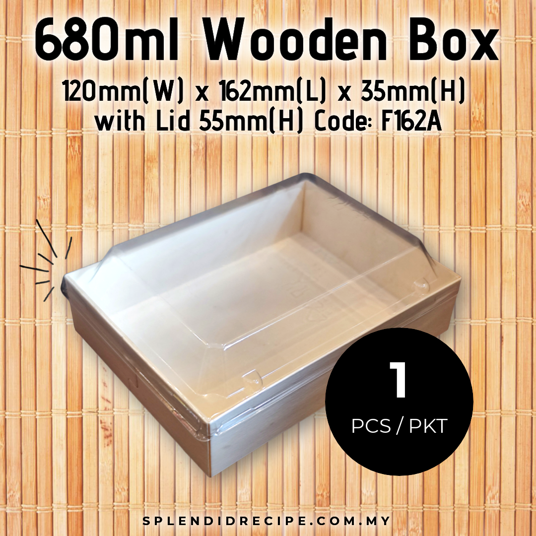 680ml Wooden Box with Lid | F162-A (1 pc)