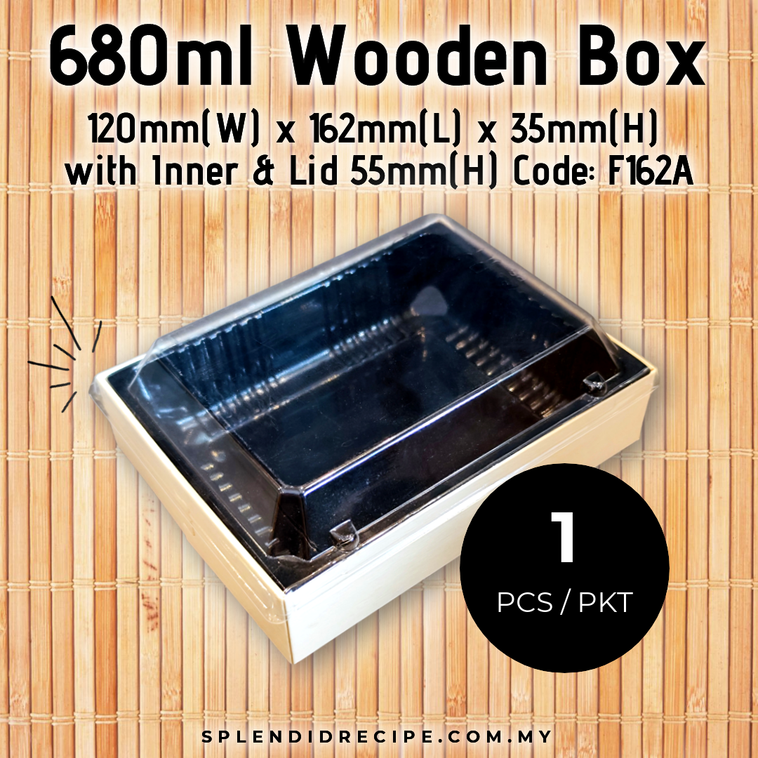 680ml Wooden Box with Lid | F162-A (1 pc)