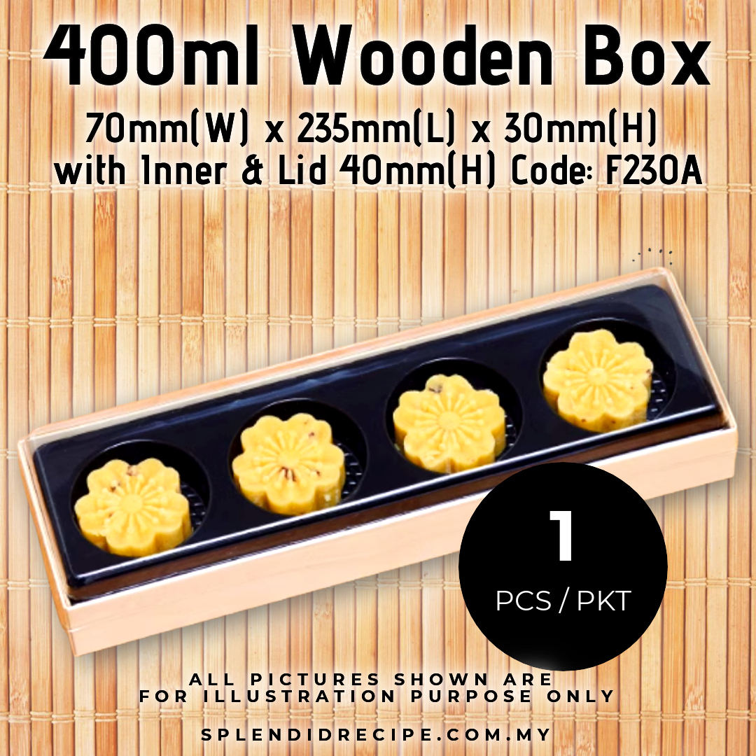 400ml Wooden Box with Inner & Lid | F230A (1 pc)