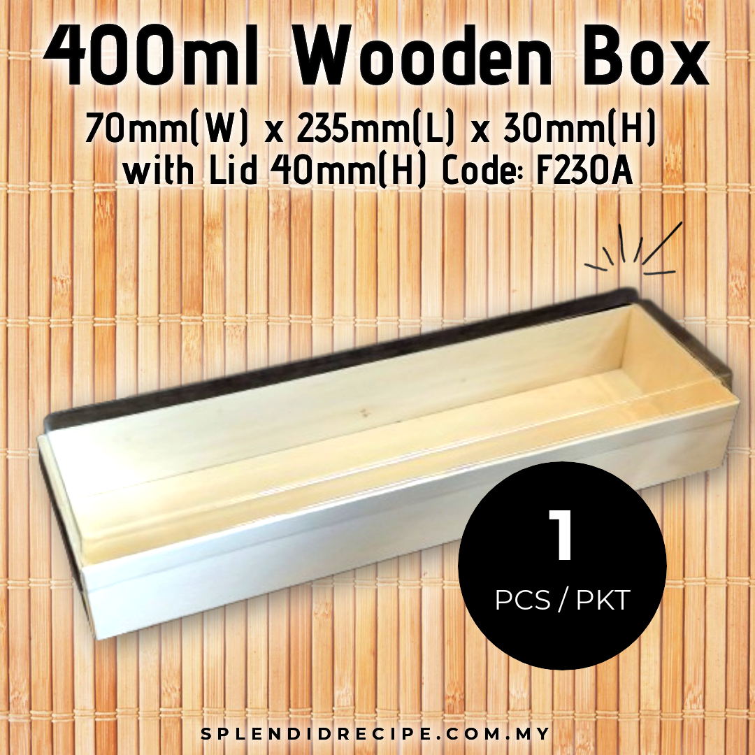 400ml Wooden Box with Inner & Lid | F230A (1 pc)