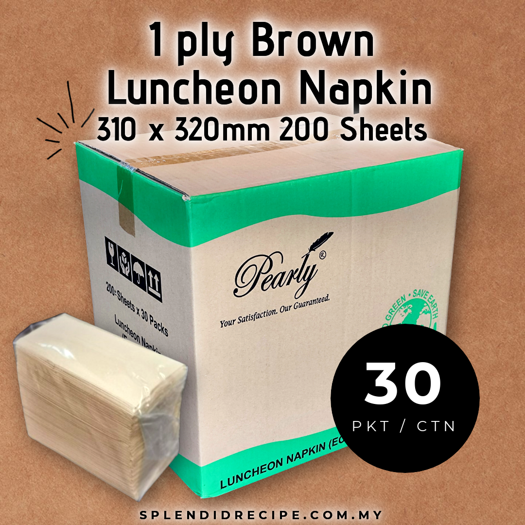 1 ply Luncheon Napkin Brown / White (1 ctn)