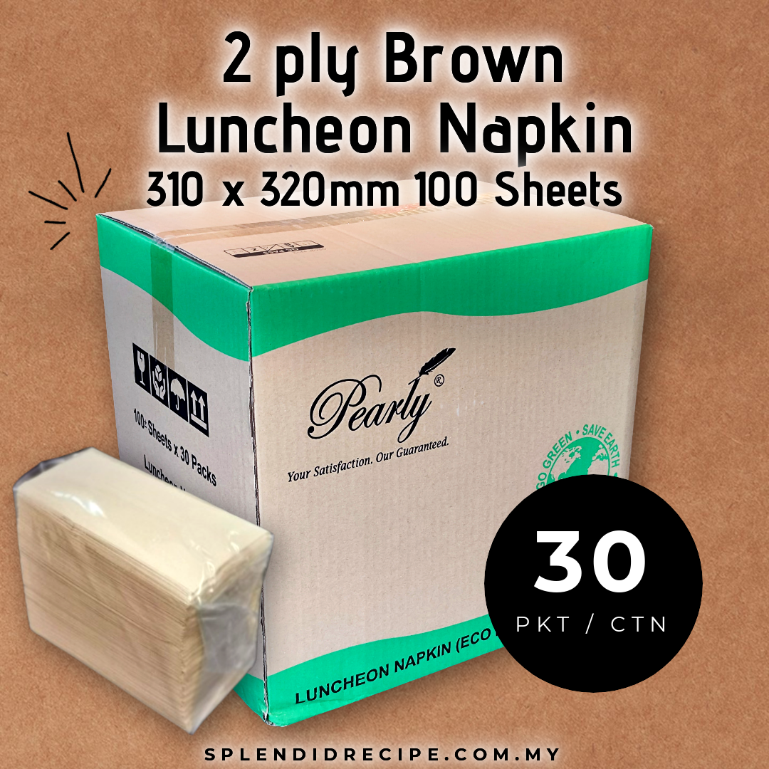 2 ply Luncheon Napkin Brown / White (1 ctn)