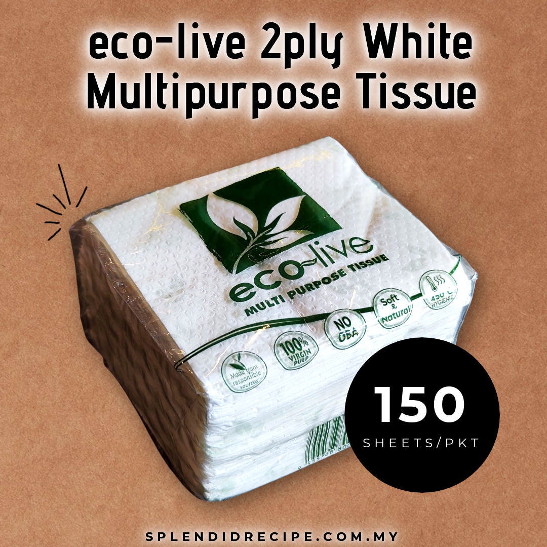 eco-live 2 ply White Multipurpose Tissue (150 sheets/pkt)