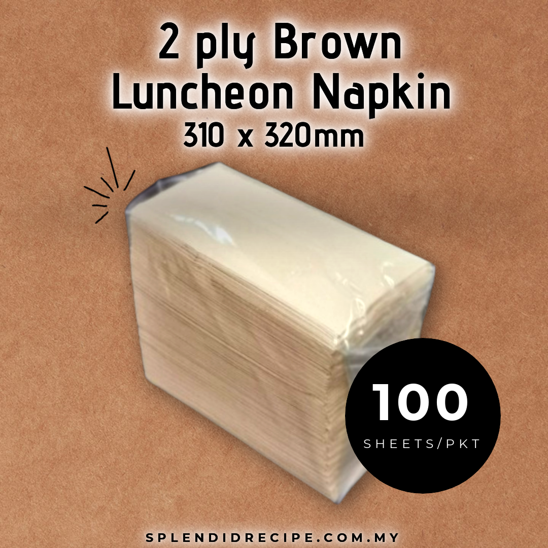 2 ply Luncheon Napkin Brown / White (100 sheets)