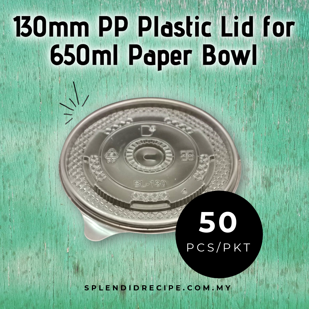 130mm PP Plastic Lid for 650ml Paper Bowl (50 pcs)