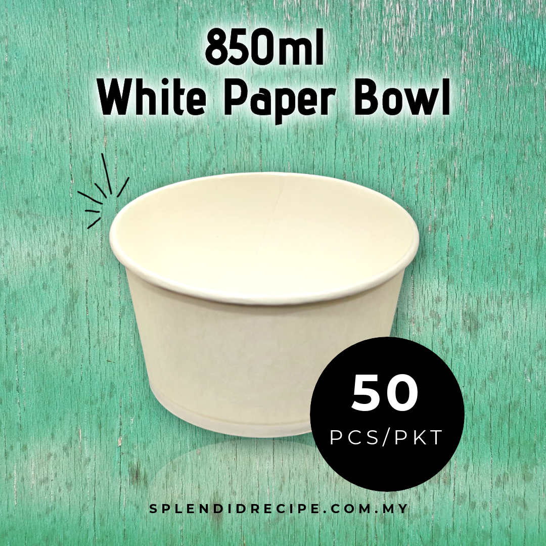 850ml White Paper Bowl (50 pcs)