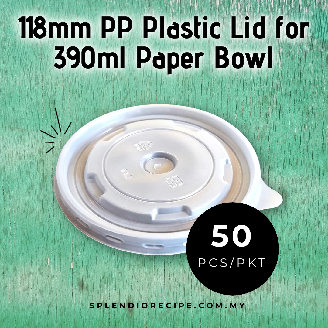 118mm PP Plastic Lid for 390ml Paper Bowl (50 pcs)