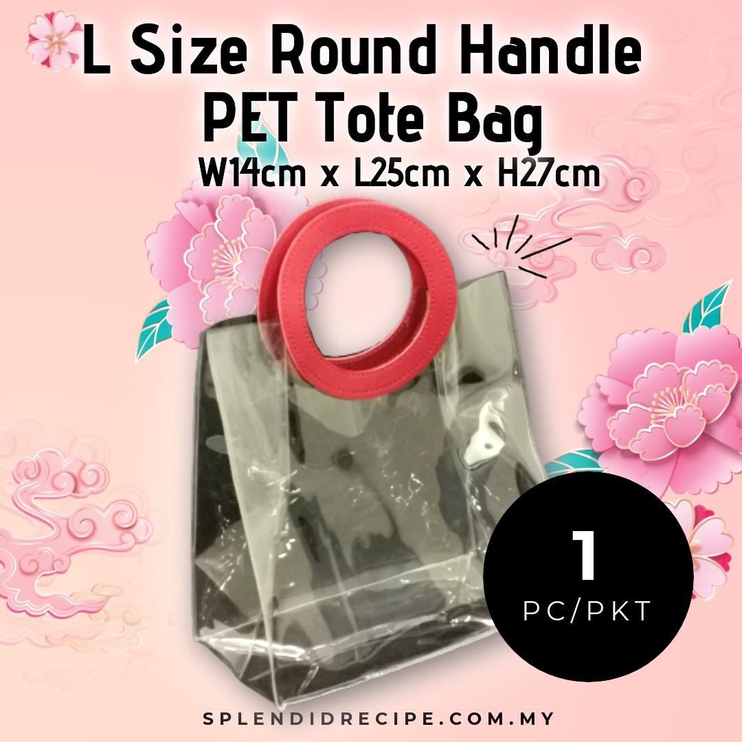 Premium Quality L Size Round Handle PET Tote Bag (1 pc)