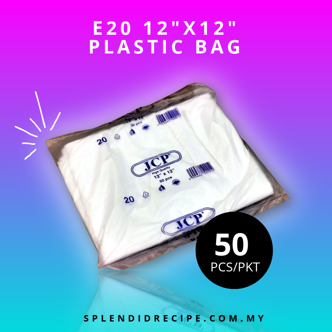 12x12 Plastic T-Shirt Bag | E20 (50 pcs)