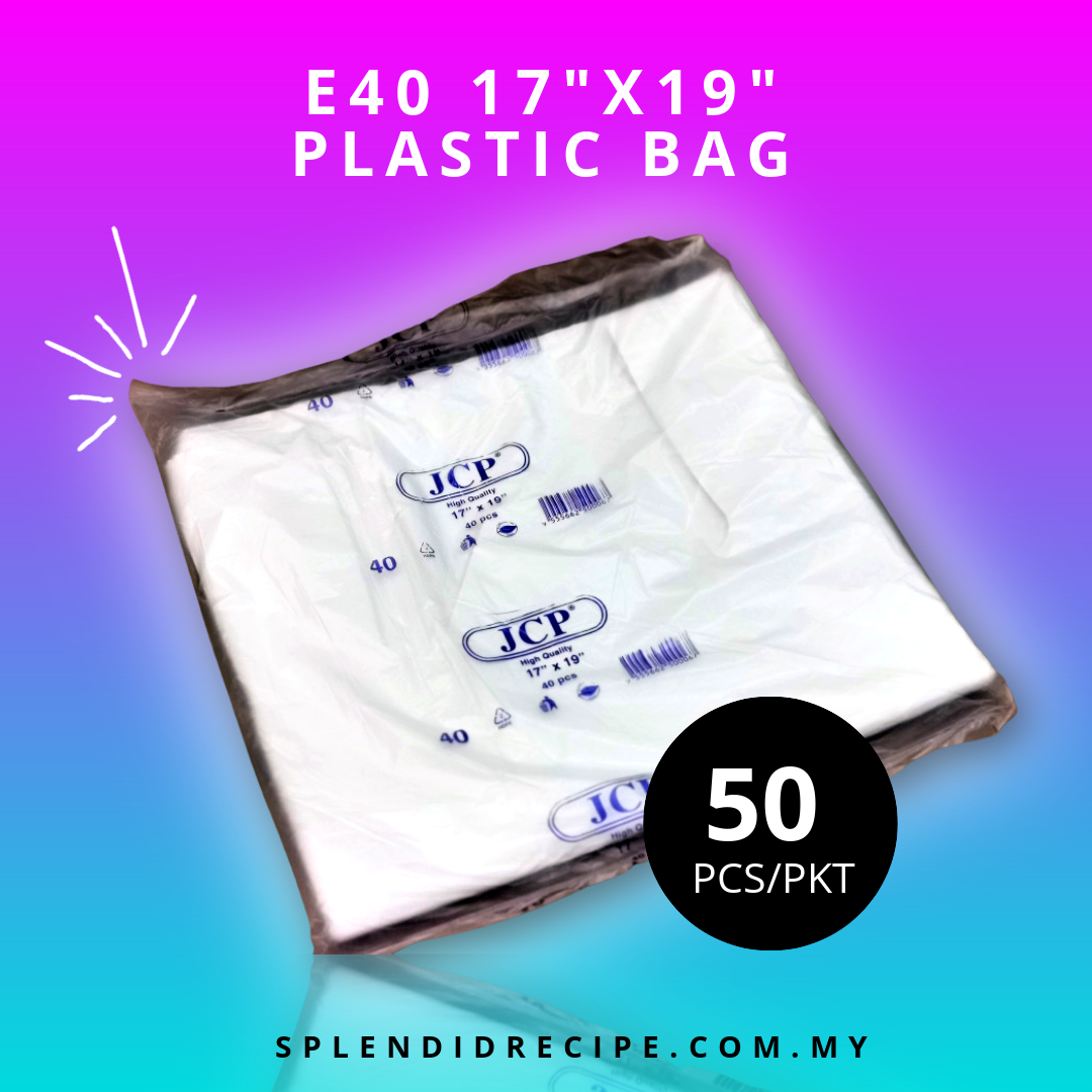 17x19 Plastic T-Shirt Bag | E40 (50 pcs)