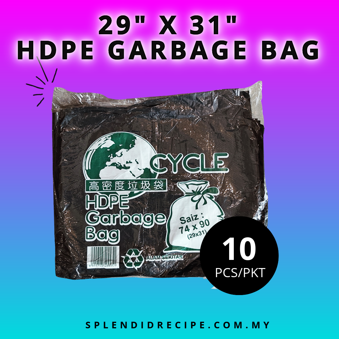 29X31 HDPE Garbage Bag | Black (10 pcs)
