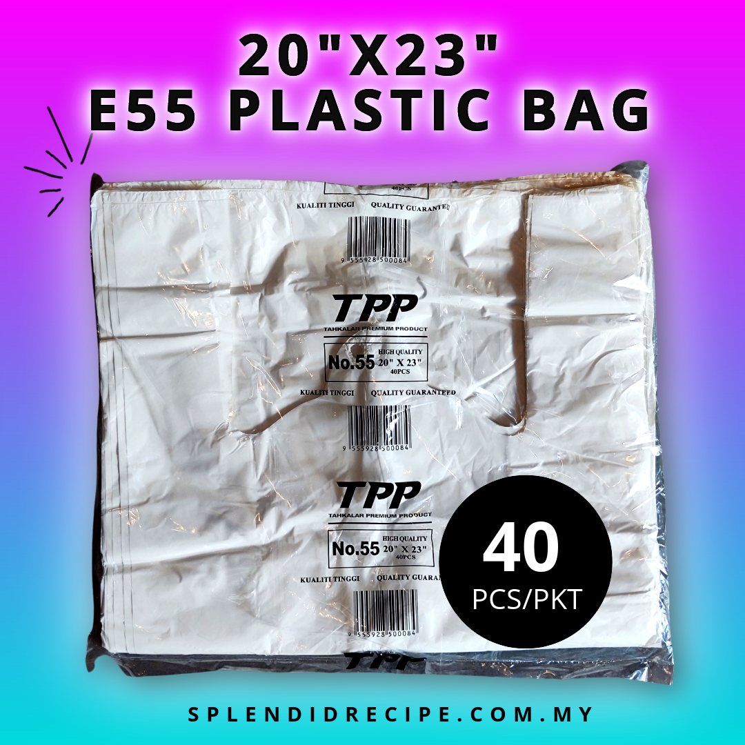 20x23 Plastic T-Shirt Bag | E55 (40 pcs)