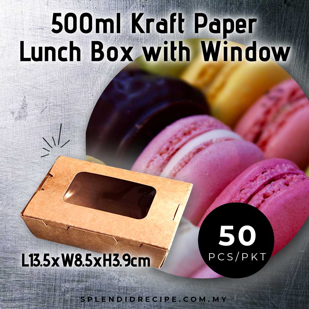 Kraft Paper Lunch Box with Window (50pcs)