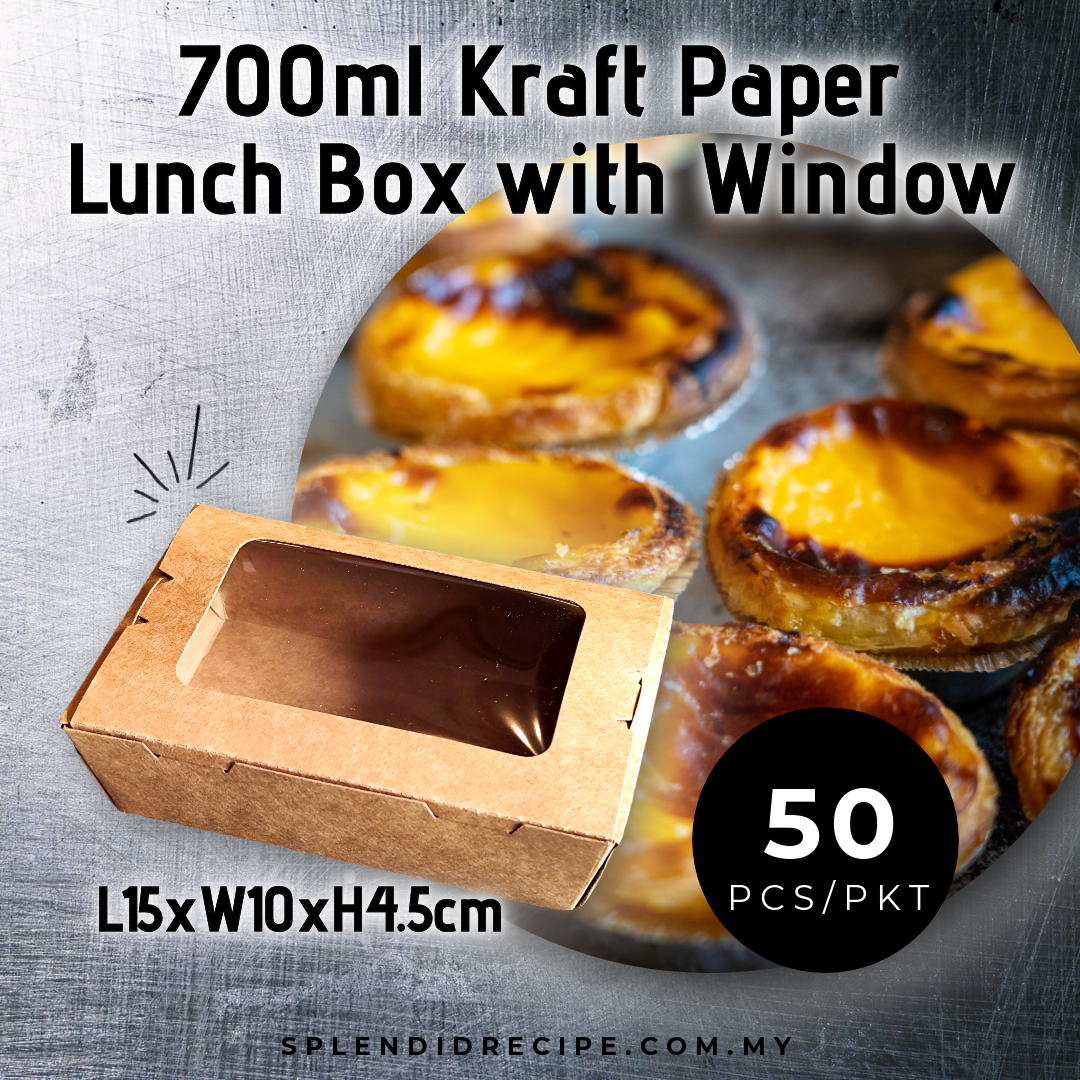 Kraft Paper Lunch Box with Window (50pcs)