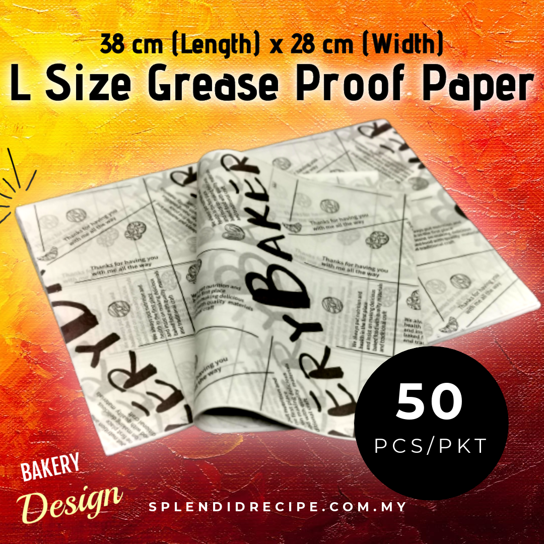 Grease Proof Food Wrapping Parchment Paper (50 pcs)
