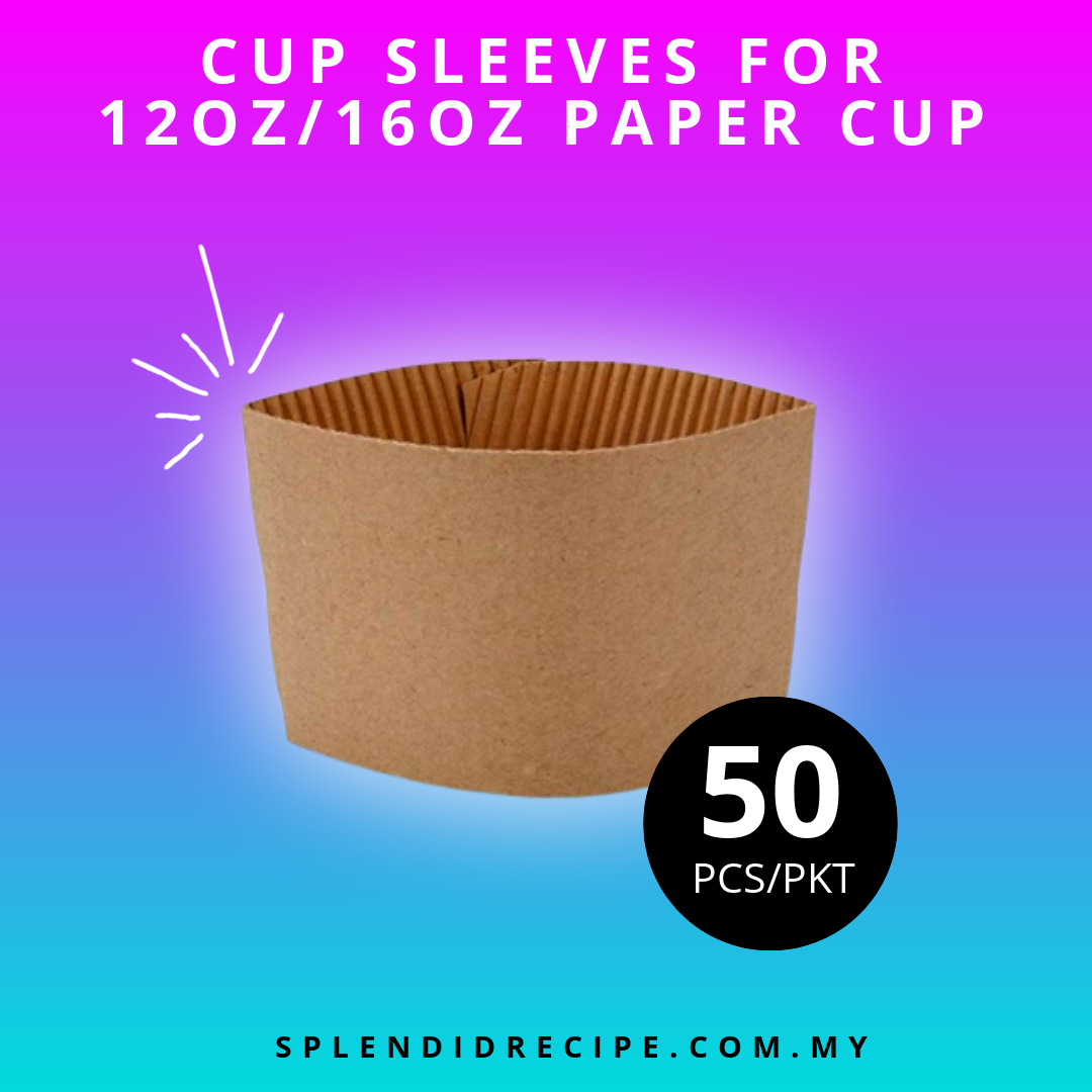 M Size Plain Paper Cup Sleeves (50 pcs)